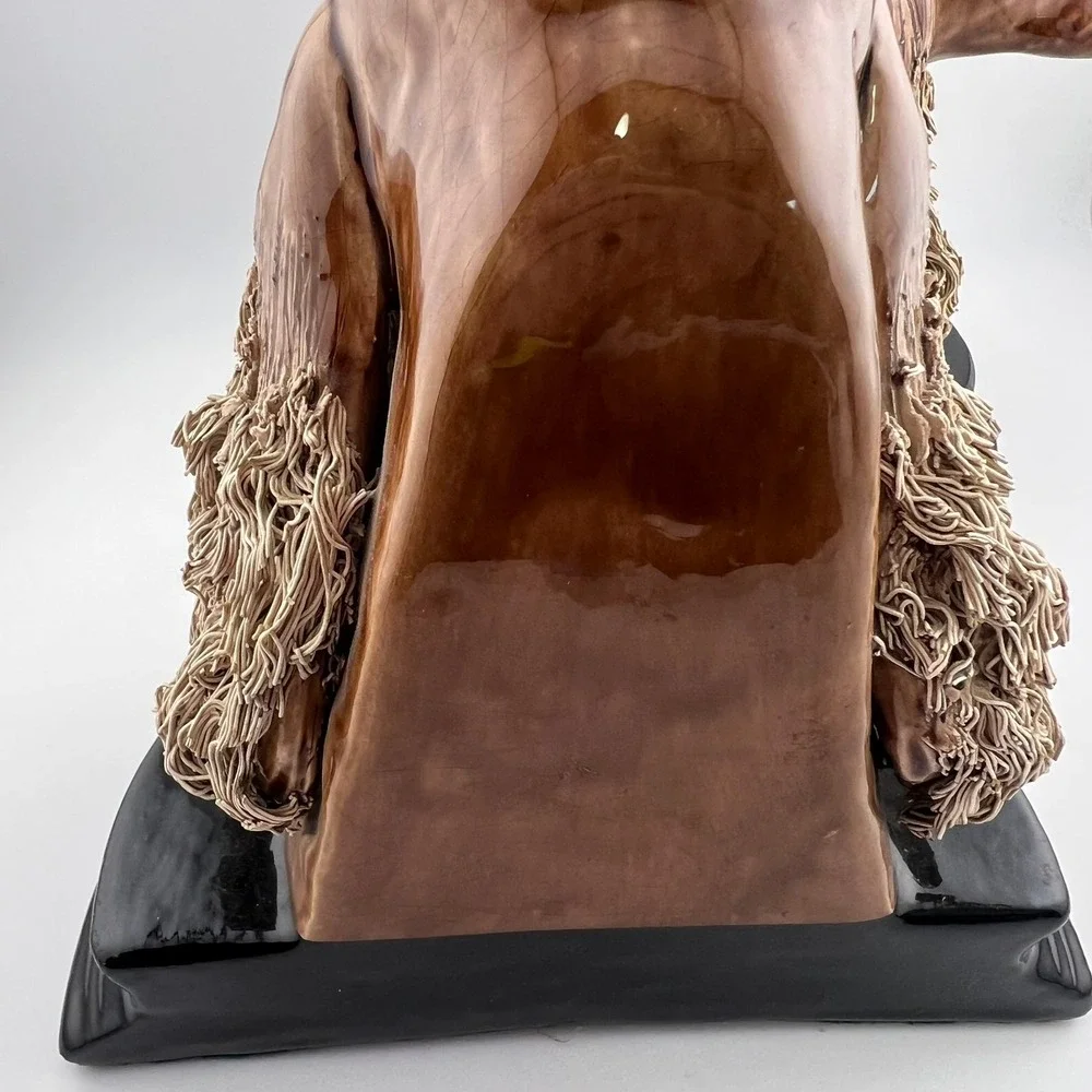 Vintage Cocker Spaniel Dog Bookends Spaghetti Ceramic Heavy Pair